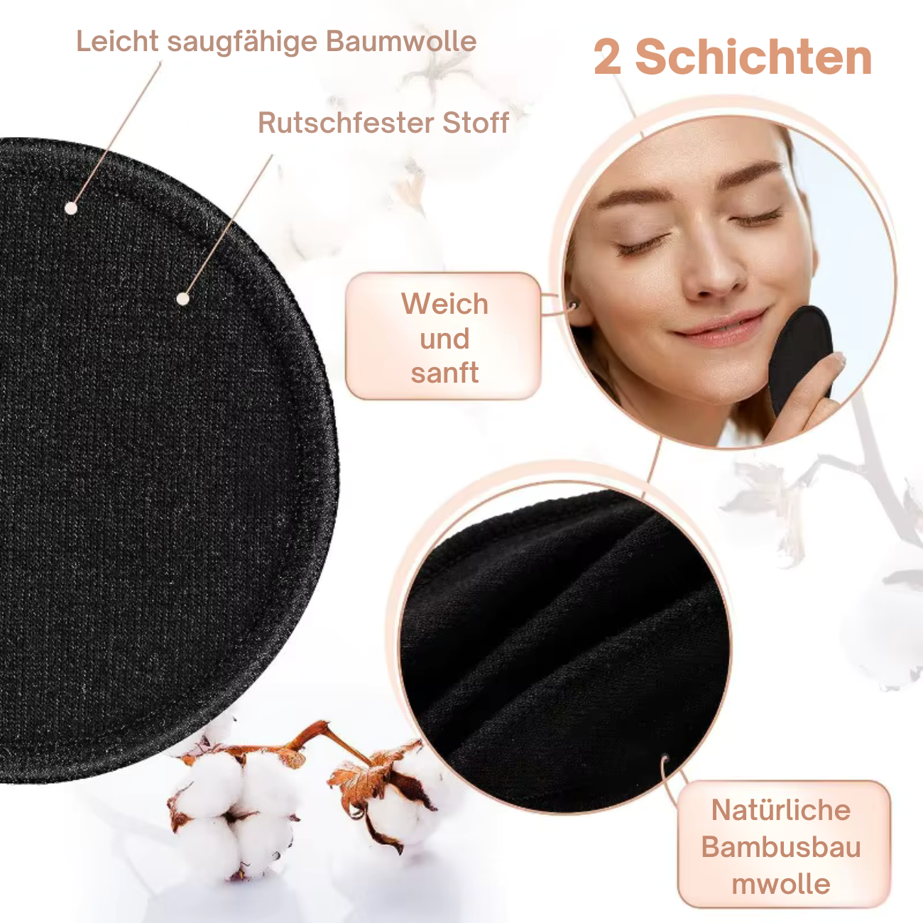 EcoPure™ – 10er Set Wiederverwendbare Make-up-Entferner Pads